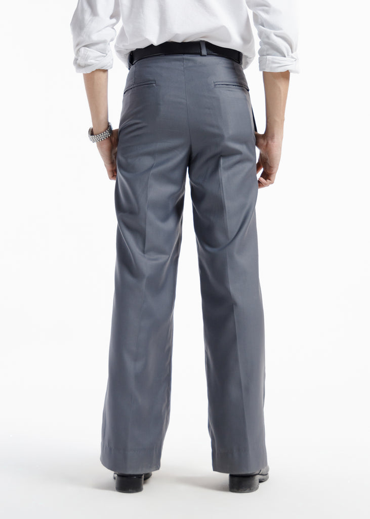 The Single Pleated Pants Charcoal Grey