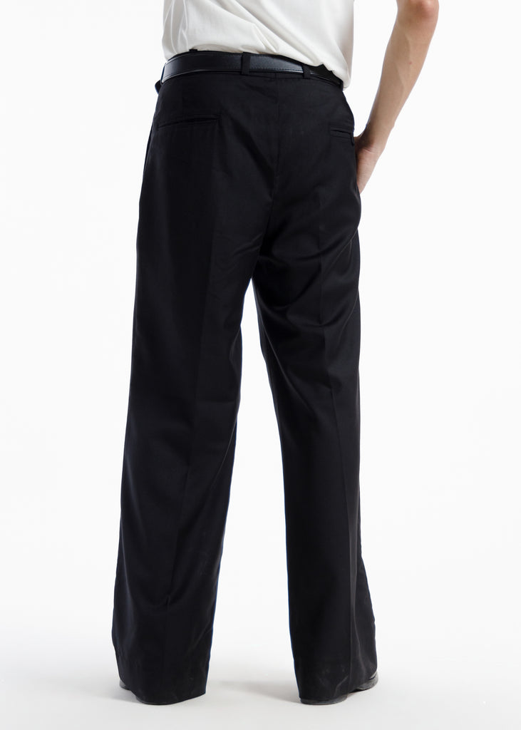 The Single Pleated Pants Midnight Black