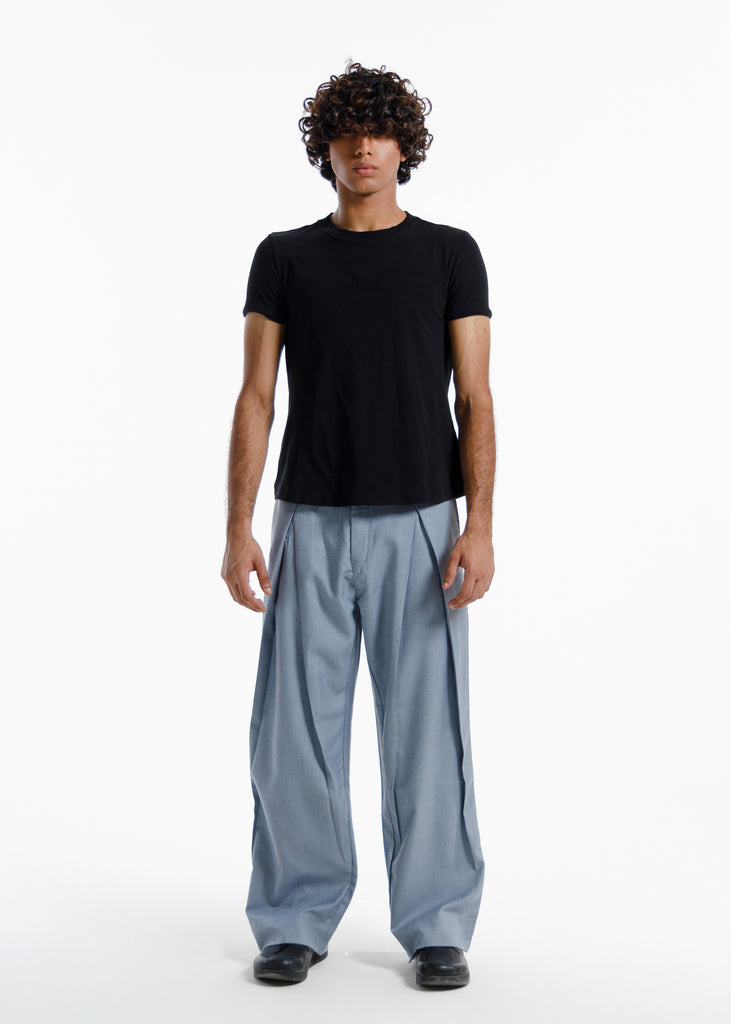 The X-Pleated formal Pants Steel Blue