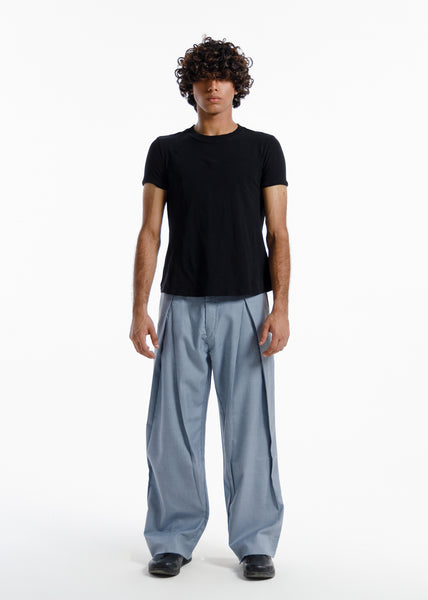 The X-Pleated formal Pants Steel Blue