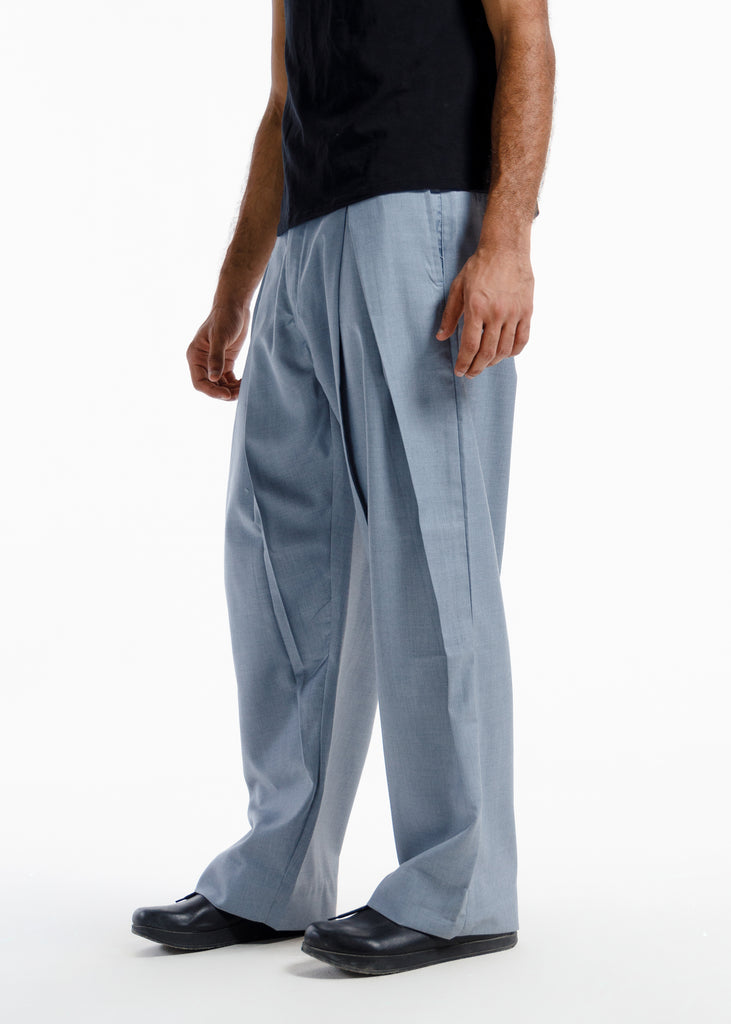 The X-Pleated formal Pants Steel Blue
