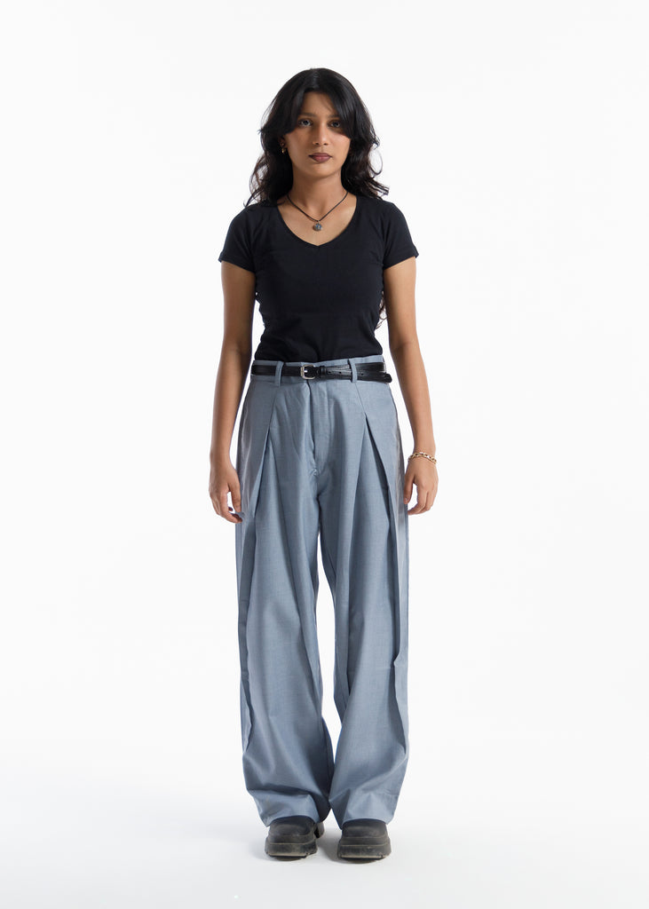 The X-Pleated formal Pants Steel Blue