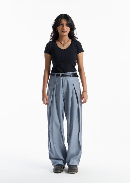 The X-Pleated formal Pants Steel Blue Women's
