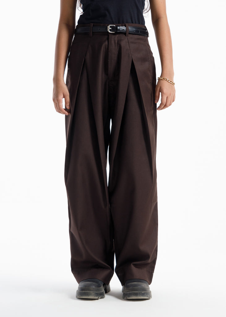 The Ultimate X-Pleated formal Pants Coffee brown