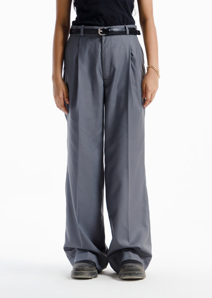 The Single Pleated Pants Charcoal Grey Women's (hover)