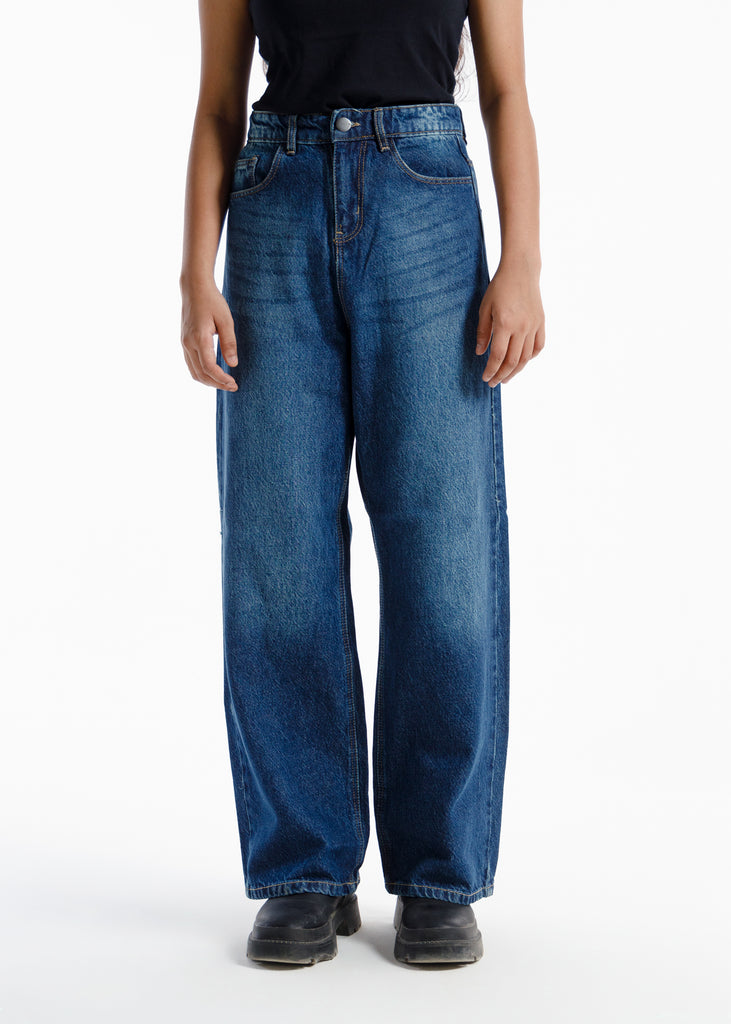 Premium High-Waisted Denim Vintage Blue