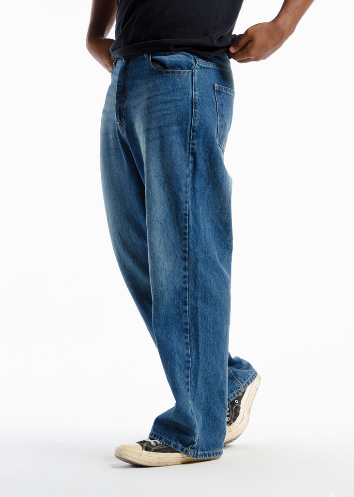 Premium High-Waisted Denim Vintage Blue