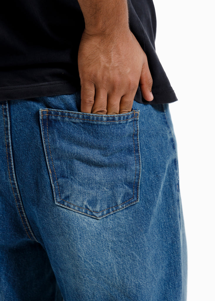 Premium High-Waisted Denim Vintage Blue