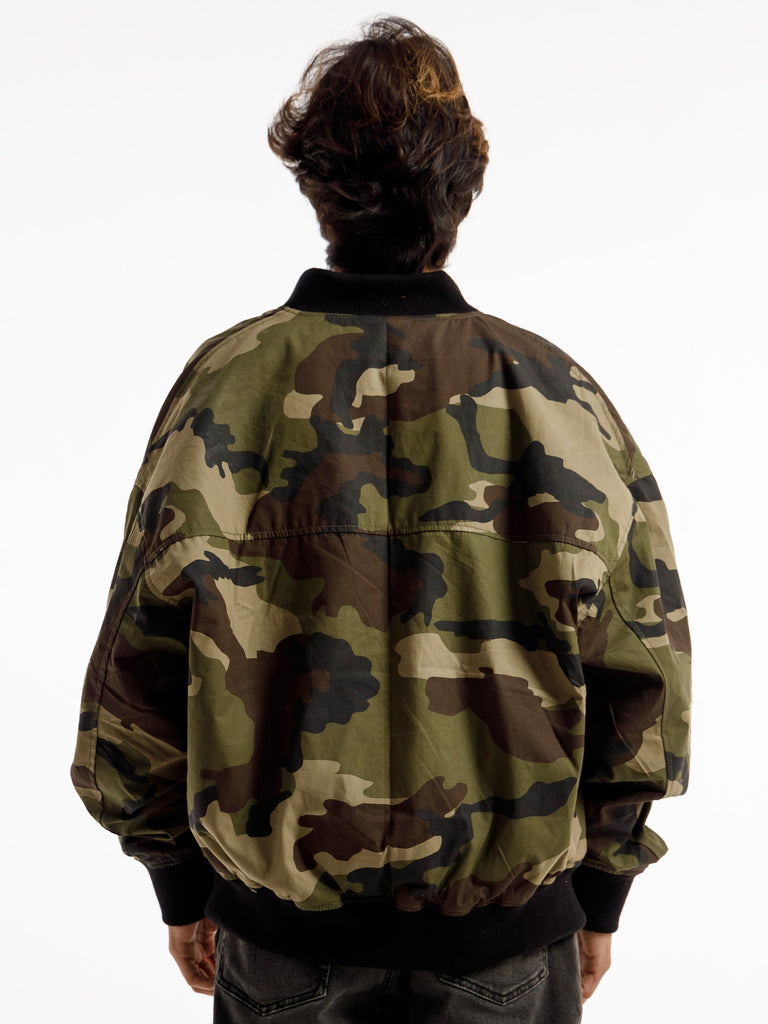 CAMOUFLAGE OVERSIZED BOMBER JACKET