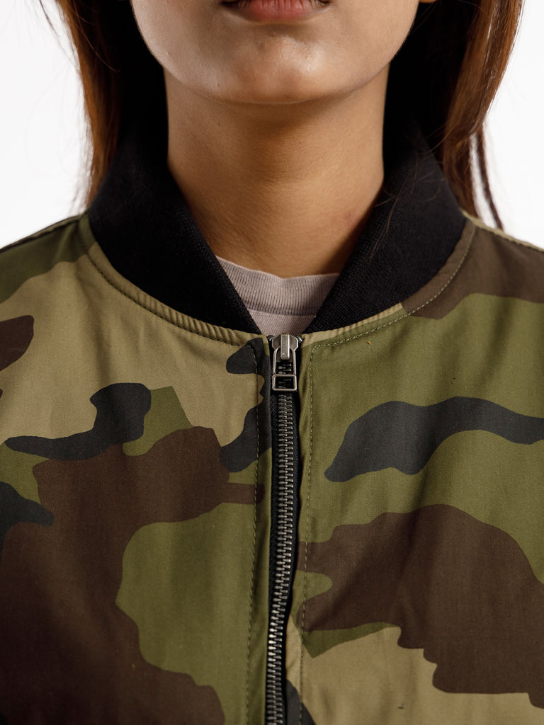 CAMOUFLAGE OVERSIZED BOMBER JACKET