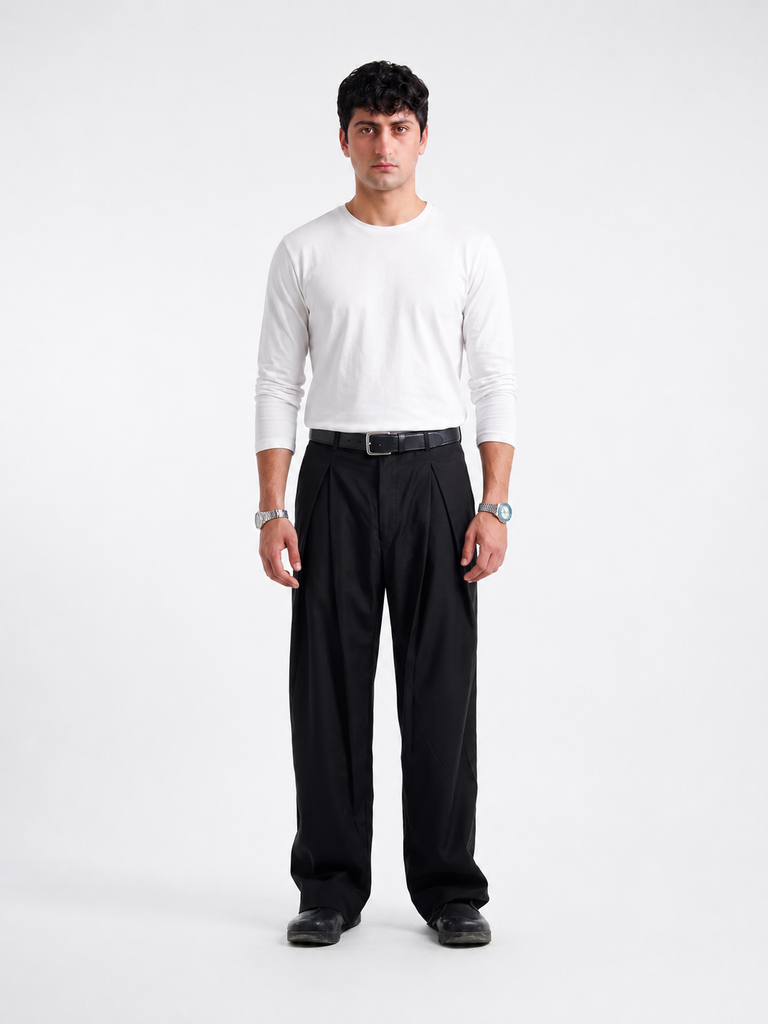 The Ultimate X-Pleated Formal pants jet black Men's