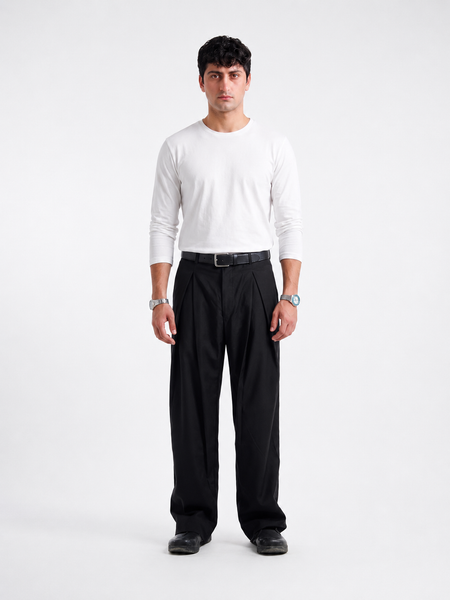 The Ultimate X-Pleated Formal pants jet black Men's