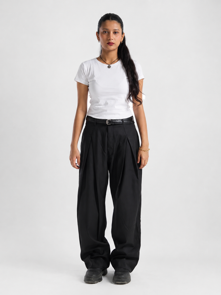 The Ultimate X-Pleated Formal pants jet black Women's