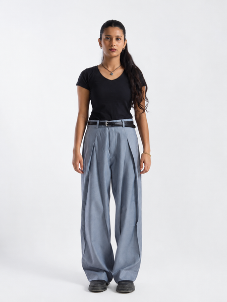 The X-Pleated formal Pants Steel Blue Women's