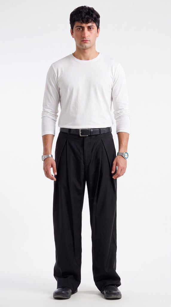 The Ultimate X-Pleated Formal pants jet black Men's