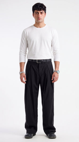 The Ultimate X-Pleated Formal pants jet black Men's