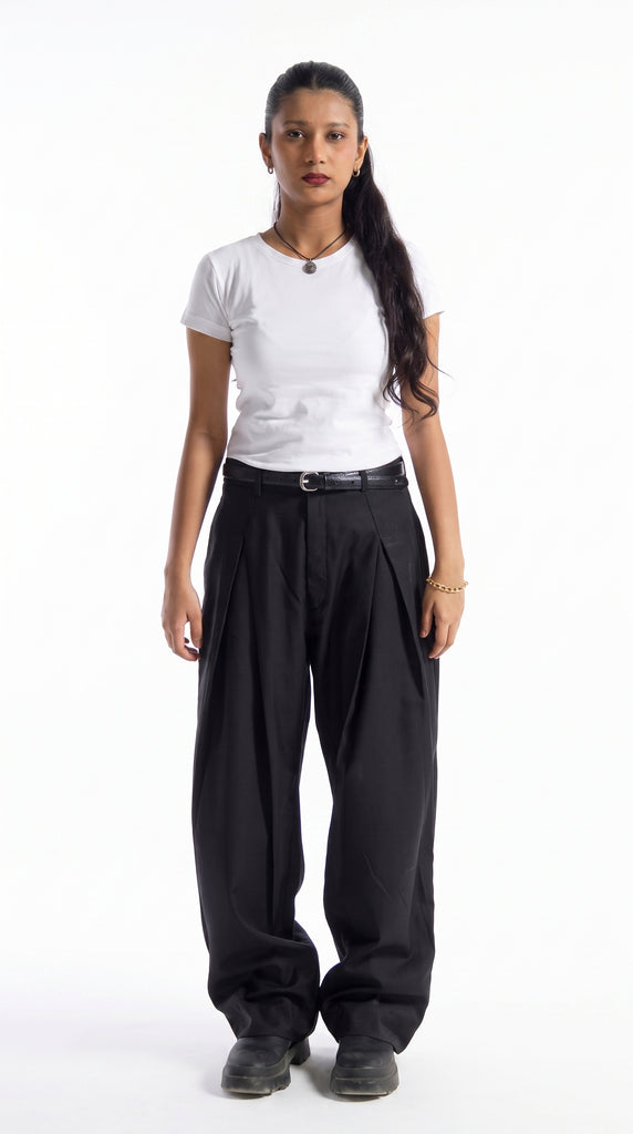The Ultimate X-Pleated Formal pants jet black Women's