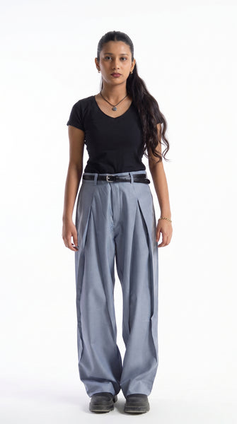 The X-Pleated formal Pants Steel Blue Women's