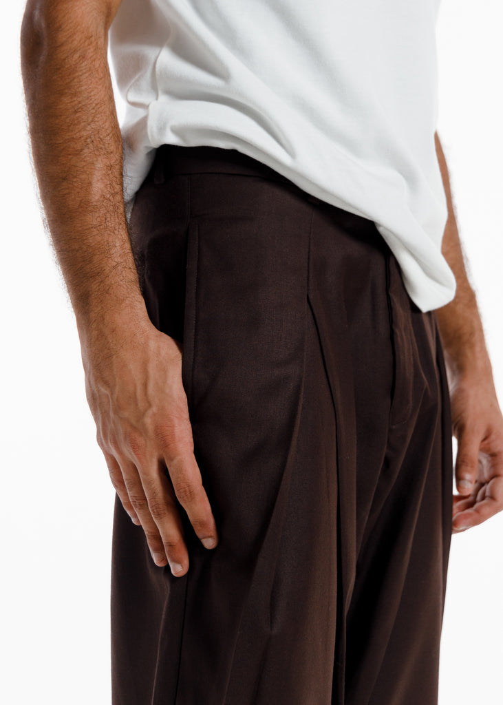 The Ultimate X-Pleated formal Pants Coffee brown