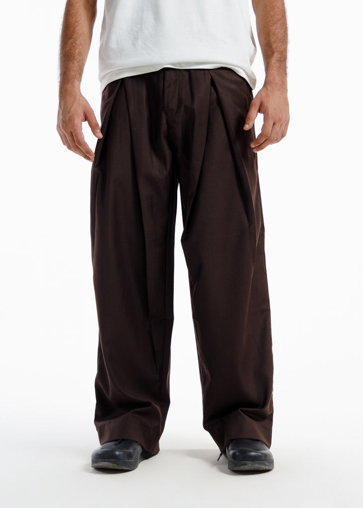 The Ultimate X-Pleated formal Pants Coffee brown